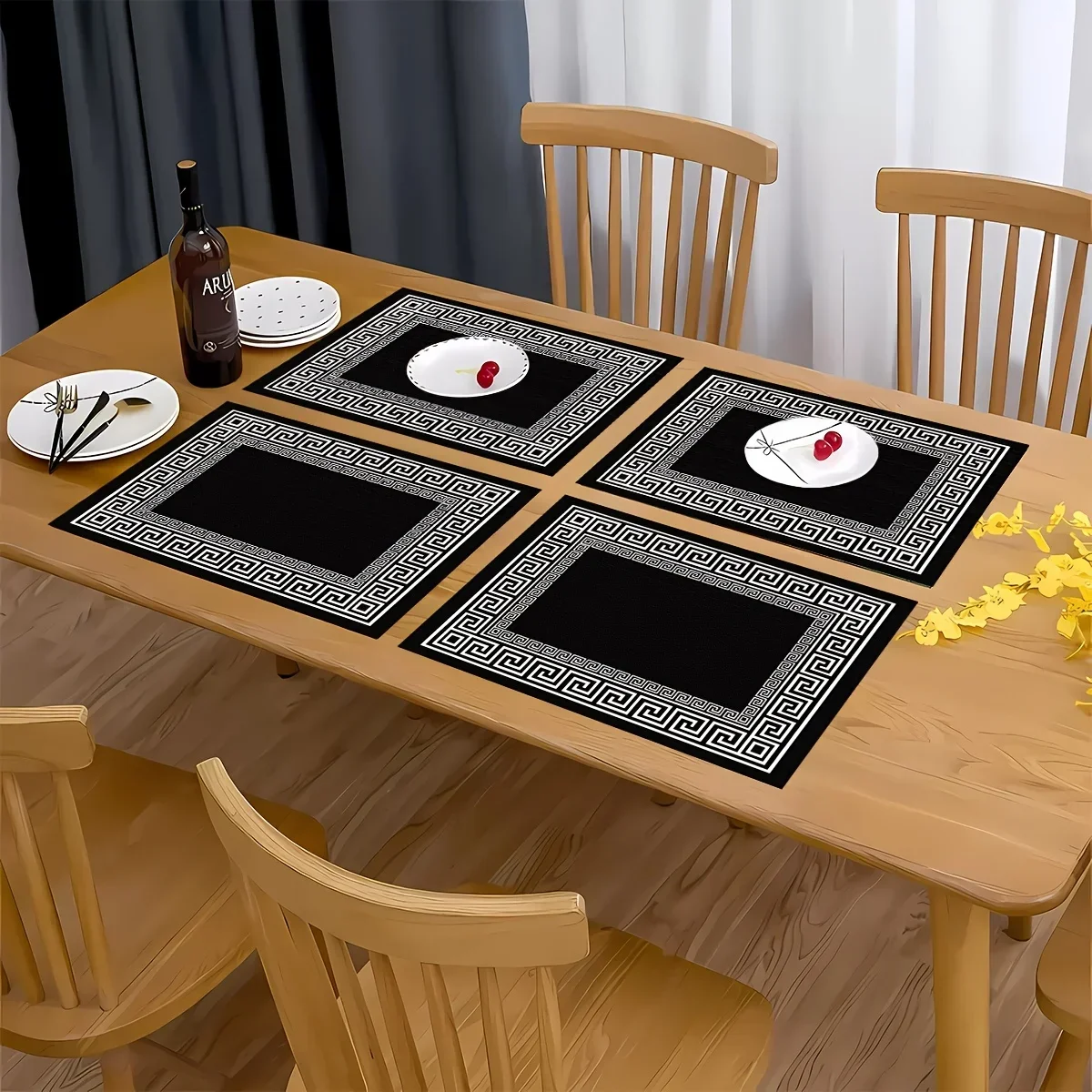 4PC Minimalist Placemats Set – Simple & Washable Kitchen and Dining Table Mats, Perfect for Home and Party Decor