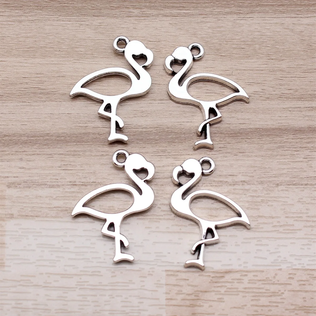 IFOCUS 10pcs/Lot Flamingo Charms For DIY Jewelry Making Zinc Alloy 20x24mm/0.79x0.94inch