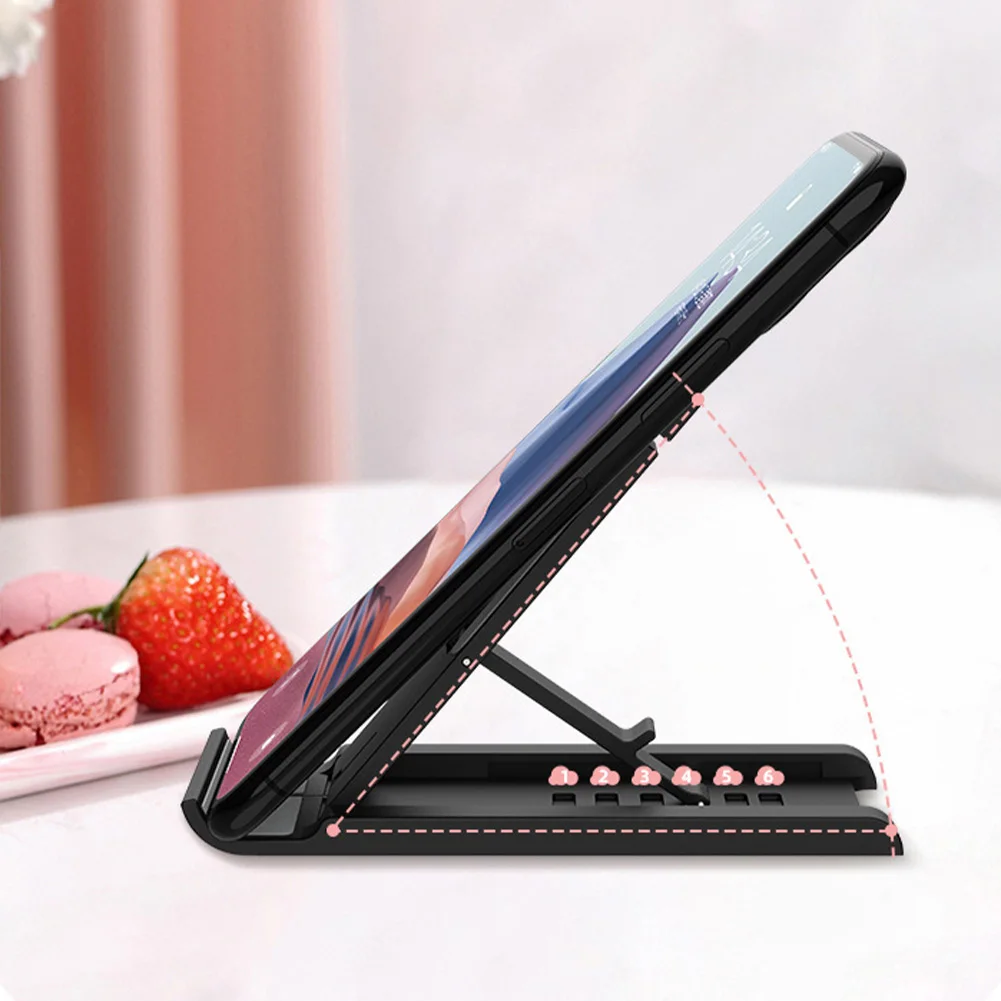 Cell Phone Stand, Portable Foldable Desktop Cell Phone Holder, Adjustable Universal Multi-Angle Cradle For Desk