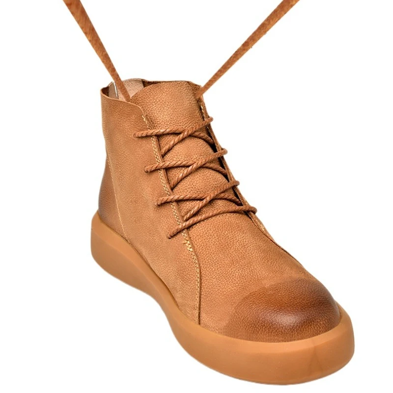 

Fashion Lace Up Chelsea Boots Men High Top Shoes Casual Autumn Winter Soft Leather Men Ankle Boots Safety Shoes