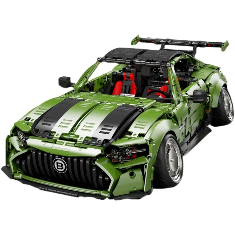 Técnico famoso super carro de corrida bloco de construção moc modelo estático tijolos crianças montagem veículo conjunto meninos brinquedos presente do dia das bruxas