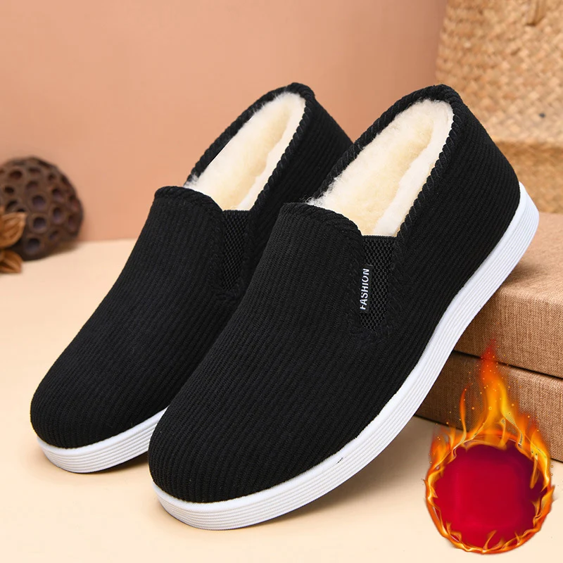 

Winter Cotton Shoes Thick Soled Plush Lining Warm Indoor Shoes Men Women Slipper Non-Slip Slip on Walking Driving Shoes EU 36-43