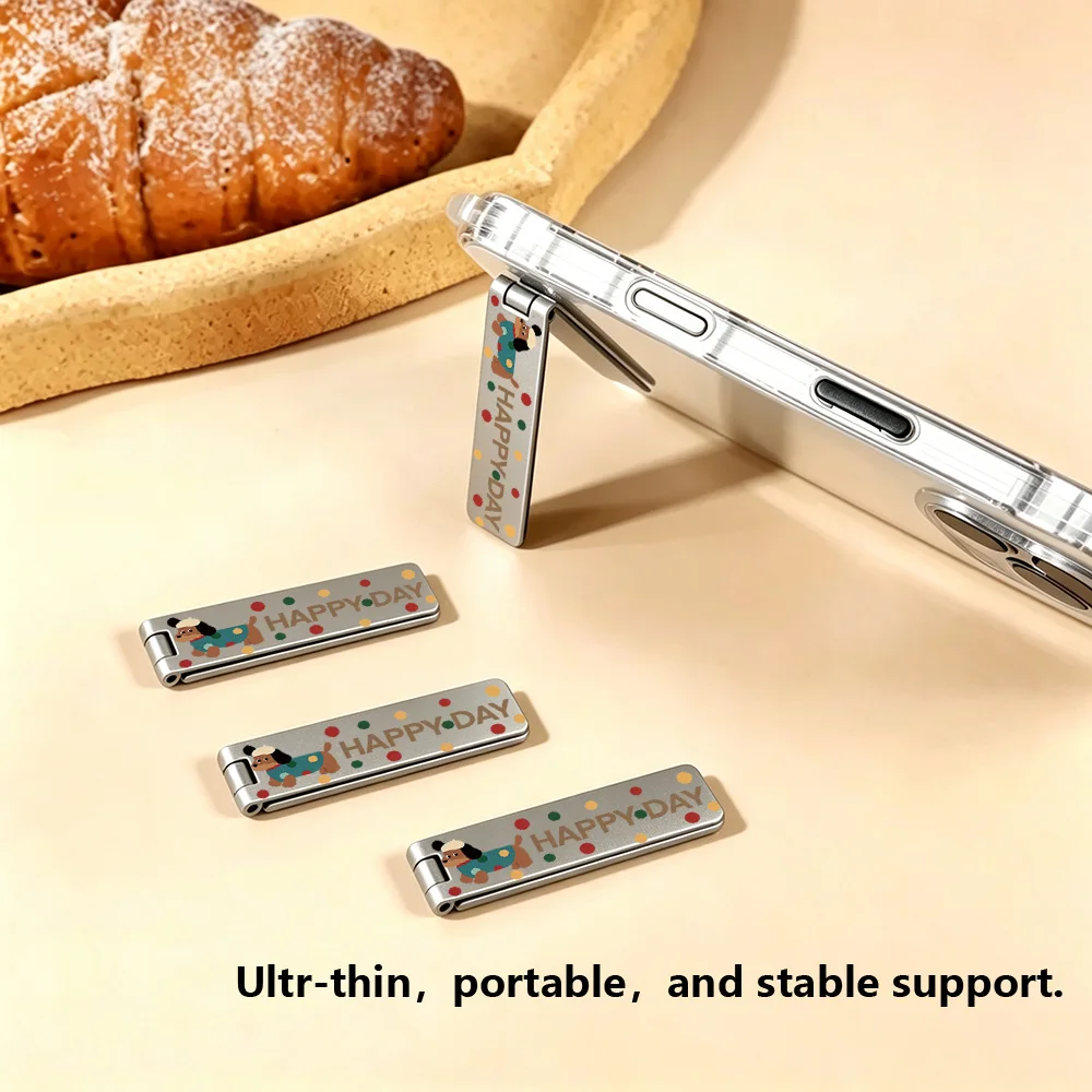Ultra-thin Invisible Phone Kickstand Folding Back Sticker Cellphone Holder Adjustable Universal Desktop Support Stand For iPhone view 3