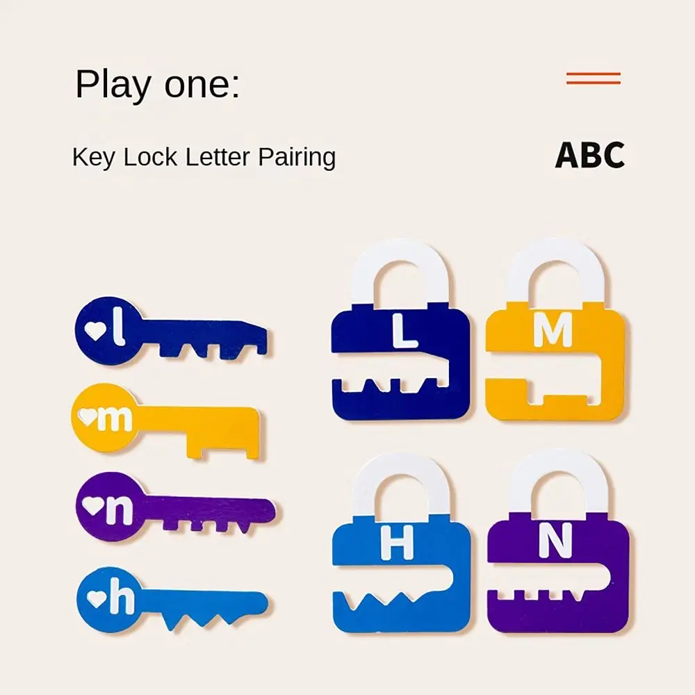 ABC Farbe Lernen Kleinkind Montessori Spielzeug Pädagogische Mathematik Manipulatives Schlüssel Passende Spiel Alphabet Lernen Lock Spielzeug