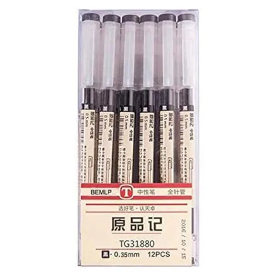 

Extra Fine Point Pens Ballpoint Pen 0.35mm Black for Japanese Office School Stationery Supply 12 Pieces