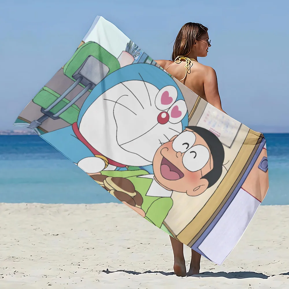 D-doraemon telo mare microfibra senza sabbia asciugatura rapida asciugamani da piscina antisabbia morbidi regalo per le donne viaggi palestra doccia campeggio