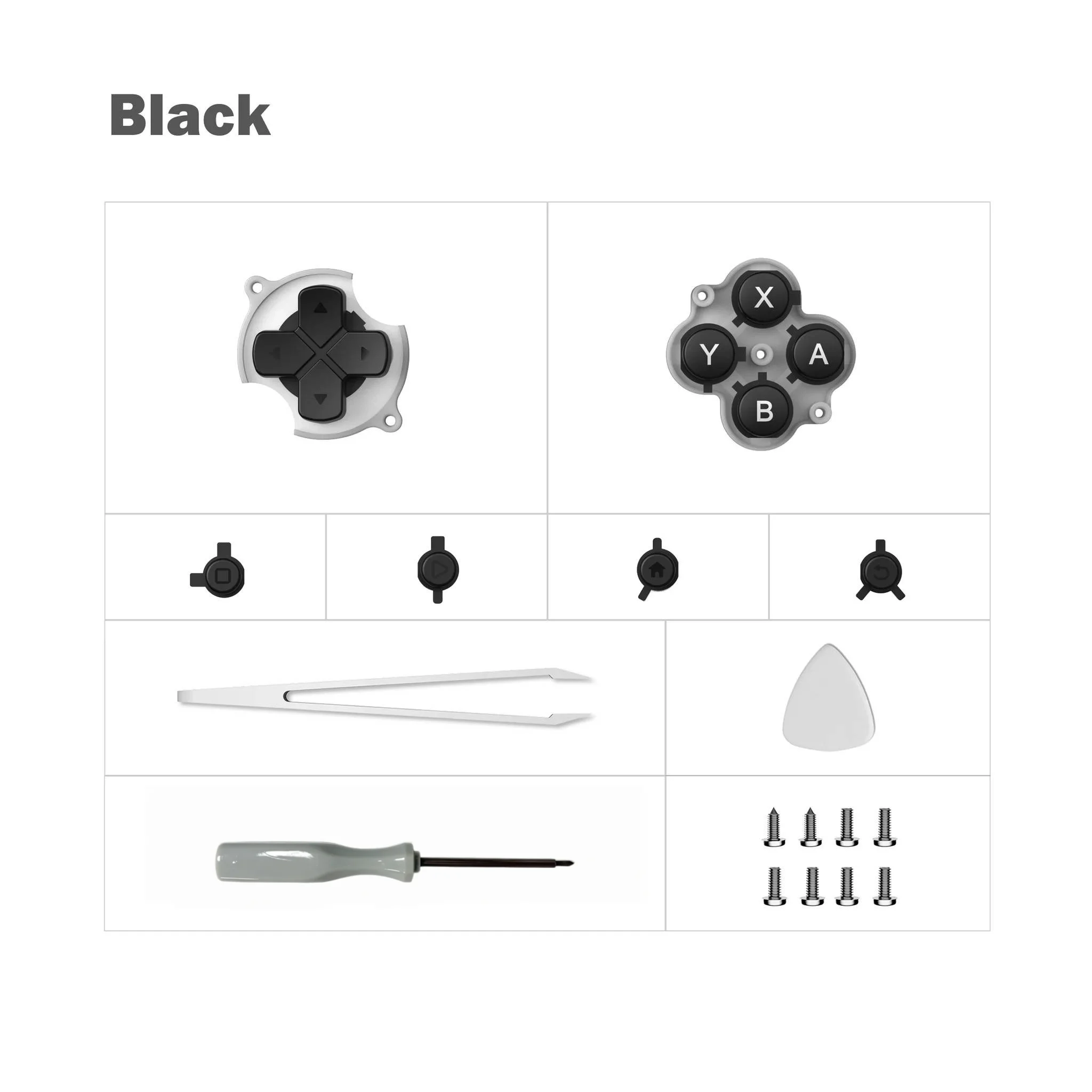 Retroid Pocket Nova Full Button Replacement Kit, Transparent Crystal Dpad & ABXY Buttons with Screwdriver Pry Tool for DIY Mod