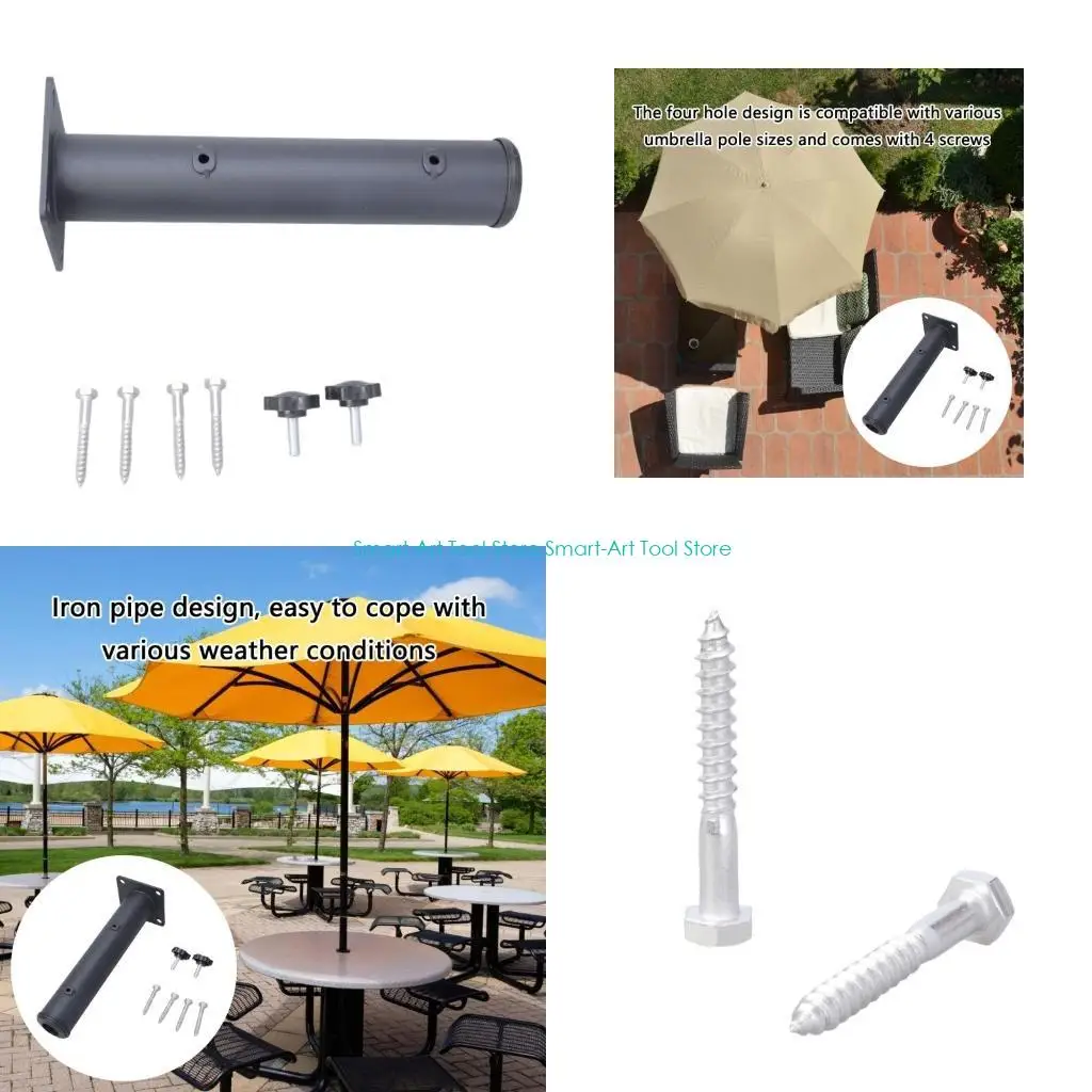 E1PB Easy Install Umbrella Holder Clamp Parasol Bracket for Home and Restaurant Use
