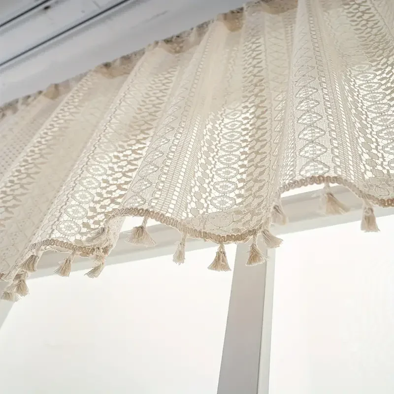 Boho Crochet Lace Kitchen Curtain 6