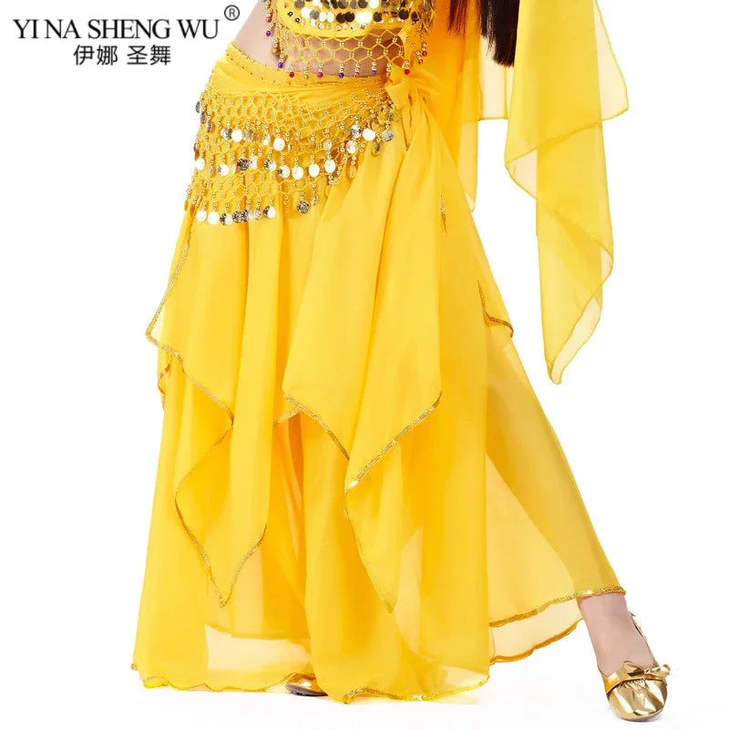 Belly Dance Skirt Professional Competition Sexy Chiffon For Women Belly Dance Skirt Costume Dancer Skirt 9 Color New