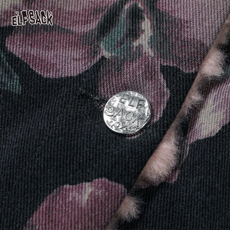 ELFSACK Denim Cotton Coats Women 2023 Winter New Korean Fashion Luxury Designer Jackets