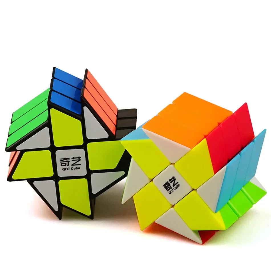 Qiyi طاحونة 3x3 مكعب لغز سحري دعابة الدماغ نحى ملصق 56 مللي متر التعليمية الأسود ملتوي ملصق لعب للأطفال