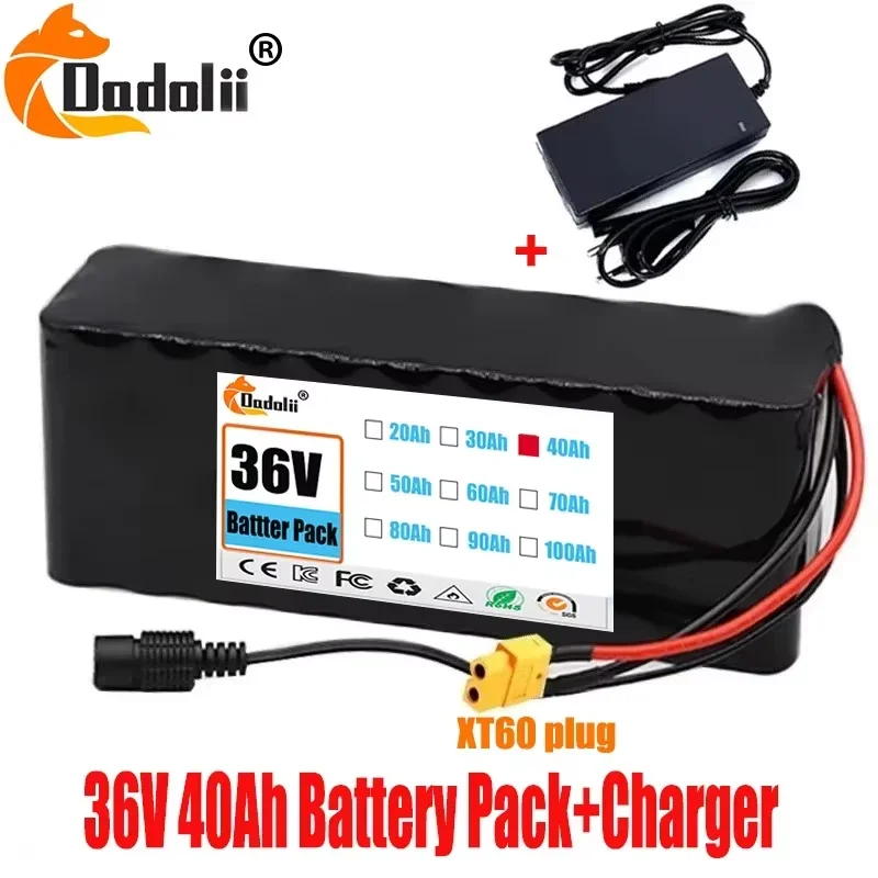 

10S3P 1000W power 36V 40Ah 18650 rechargeable lithium battery pack modified bicycle scooter electric vehicle with BMS