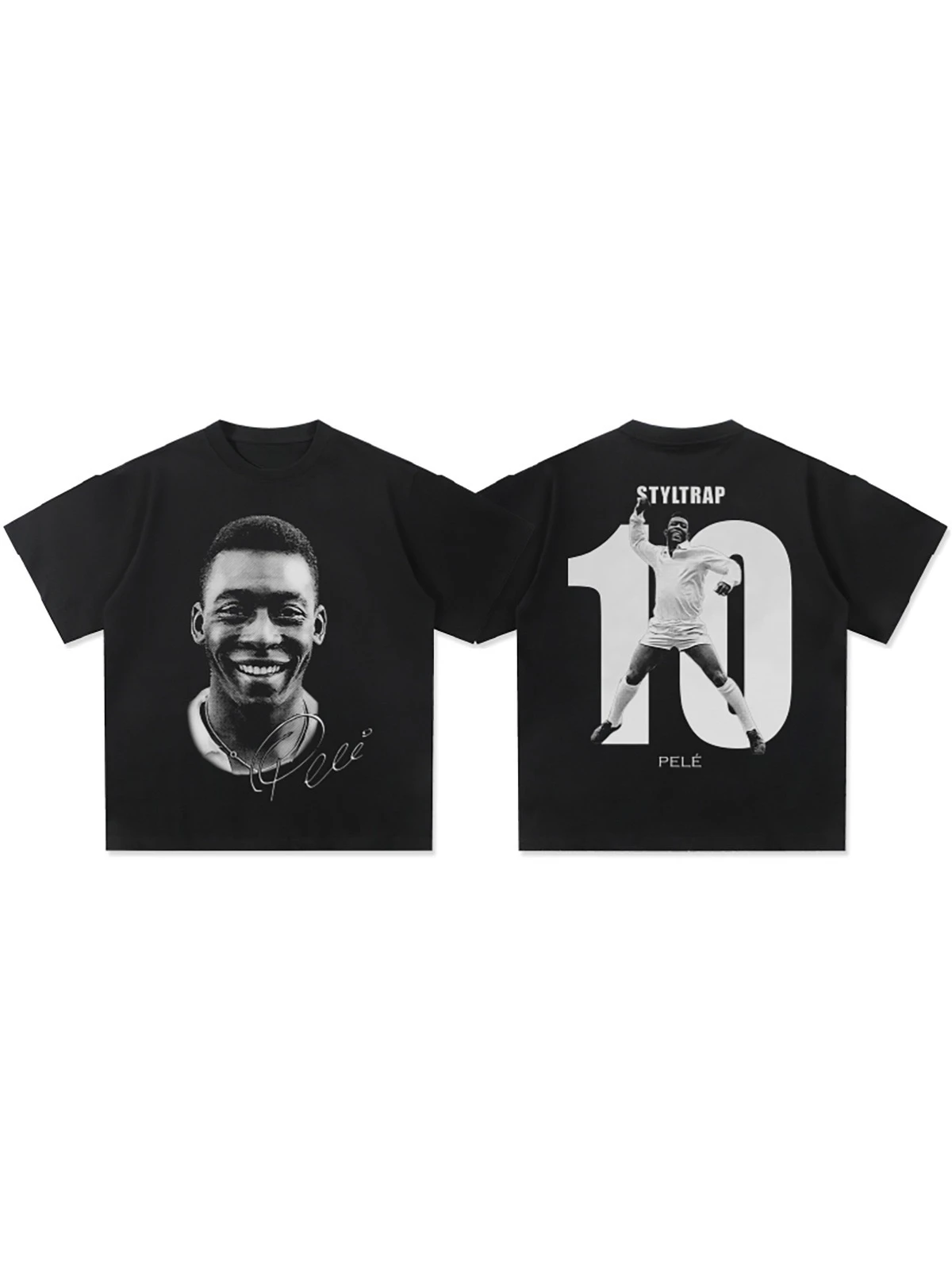 New Arrival Short Sleeved Round Neck Tshirt Men Clothing New in Top & Tees Mens T-Shirt Camisetas Pele Pele Figure Print 71048