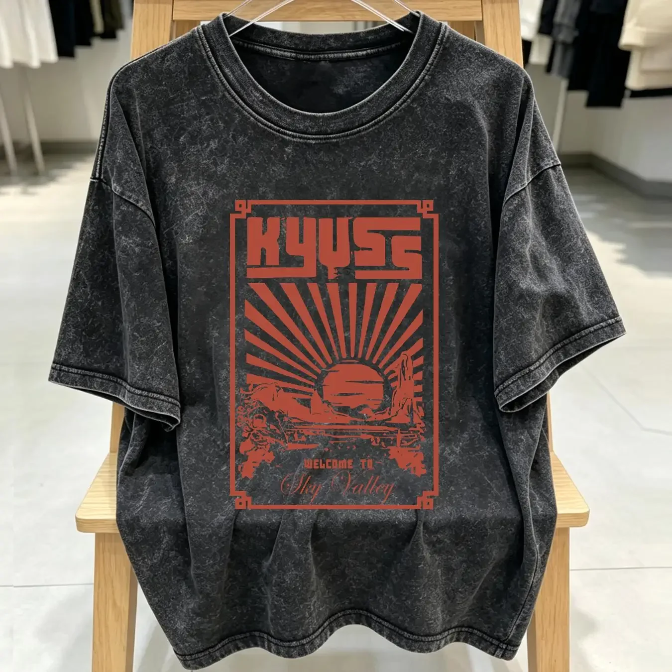 washed T Shirt New Rare KYUSS WELCOME TO SKY VALLEY  S 5XL 1CM316 vintage Washed Casual designer clothes Top For Everyday Wear