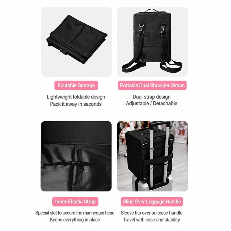 Hanging Wig Head Model Storage Box