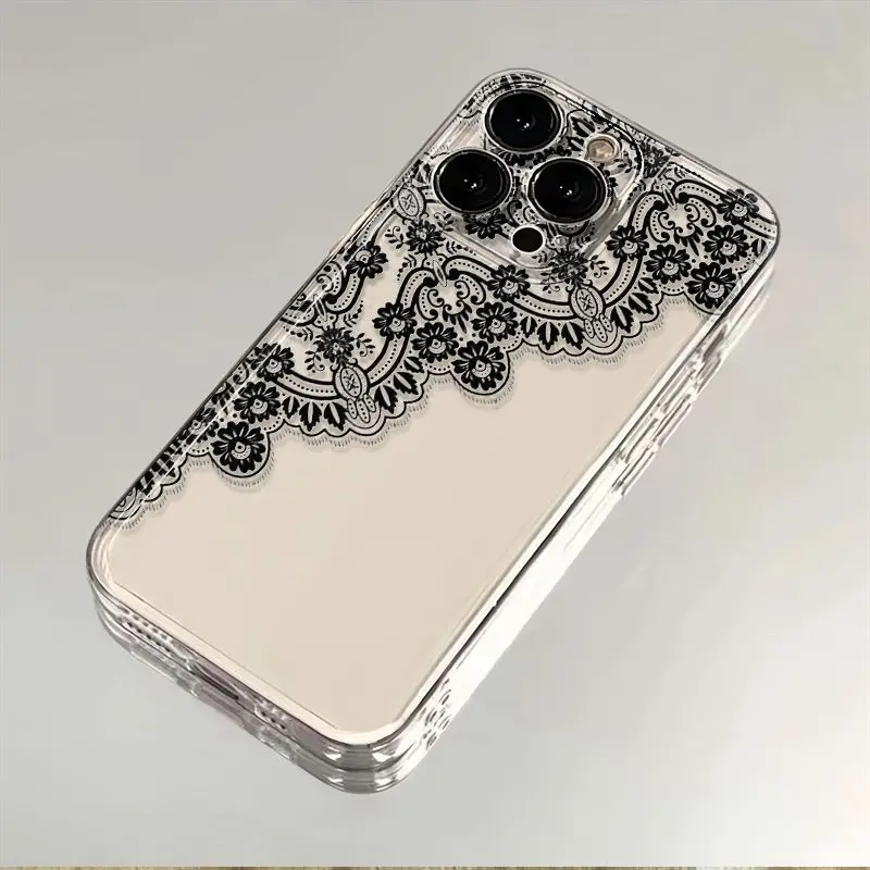 مثير الأسود الدانتيل قضية الهاتف لسامسونج غالاكسي S25 S23 S24 S22 الترا زائد للصدمات لينة غطاء ل غالاكسي S24 + S23 + S25 + قذيفة