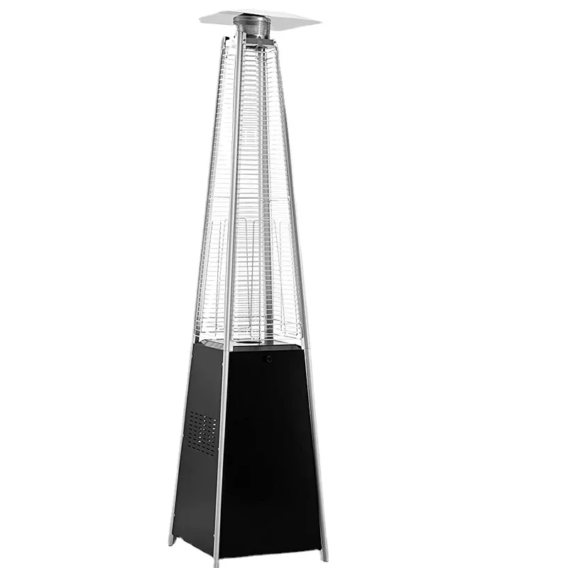 Patio Heater with Cover, 42,000 BTU Pyramid Flame Outdoor Heater Quartz Glass Tube Propane Heater backyard heater