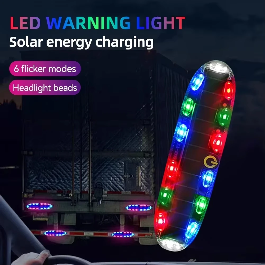 

Universal Solar 10/14LED Warning Light Night Ride Tail Marker Light Anti-rear Strobe Light for Truck Car Motorcycle Vehicle Bike