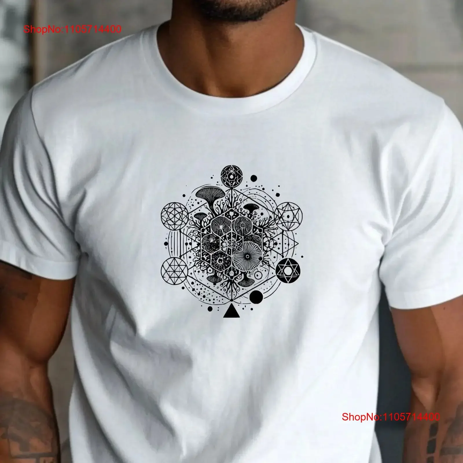 Mycelial Bloom T Shirt Sacred Geometry Mycelium Mushroom Festival Clothing Shroom Spore Yoga vintage Washed Casual Comfortable
