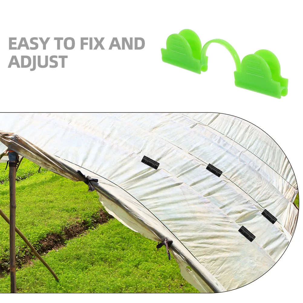 

50 Pcs Windproof Membrane Clamp Agricultural Plastic Clamps Greenhouse Clips Rack Fixing Fixed W-wire Film