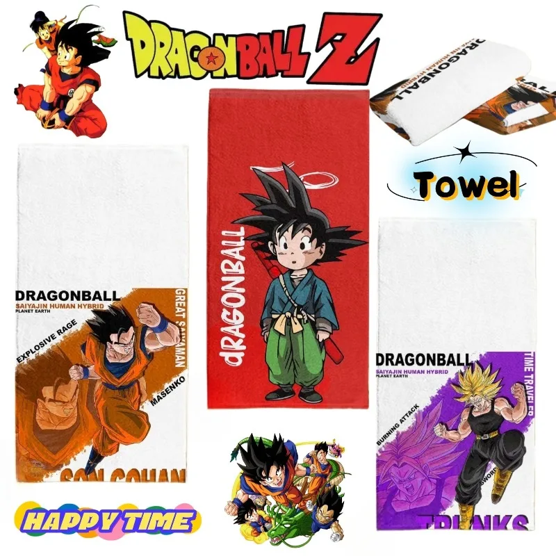 Neues Dragon Ball Kame Sennin Vegeta Son Gohan Niedliches Cartoon-Handtuch für Outdoor-Sportarten, wasserabsorbierendes, schnell trocknendes Schweißwischhandtuch – Detail 1