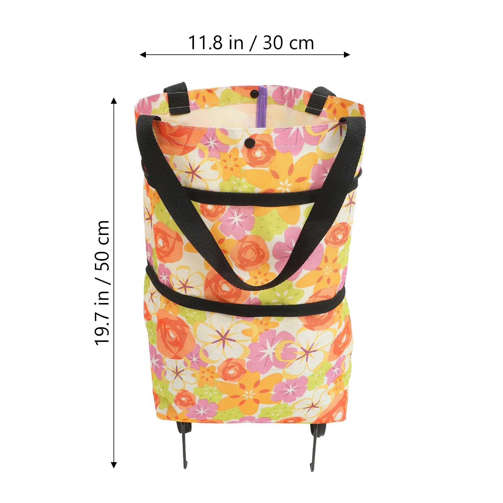 Trolley Bag Oxford Cloth Foldable Cart Bag Capacity Shopping Cart Reusable Folding Shopping Bag With Wheel Reusable Durable