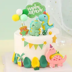 Dinozaur ciasto wykaszarki dinozaur motyw Dino ryk strona dekoracja na przyjęcie z okazji urodzin dzieci Baby Shower chłopiec dinozaur akcesoria do dekoracji ciast