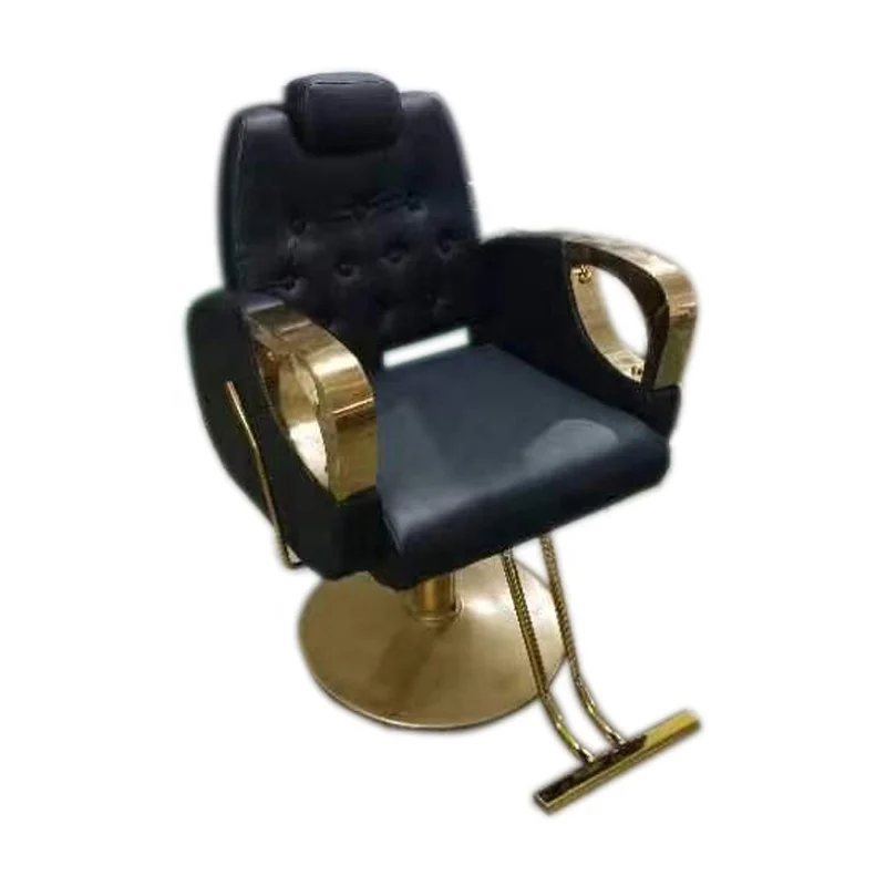 All Black Gold Recline hydraulic Chair Hair Salon Styling Chair Purpose