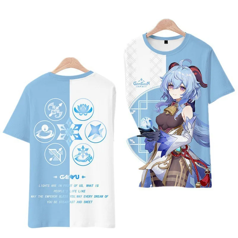 New Game Anime Hutao Yae Miko Pattern 3D Print T-Shirt Men Women Cosplay Short Sleeve T Shirts Oversized Tees Tops Kid Clothing