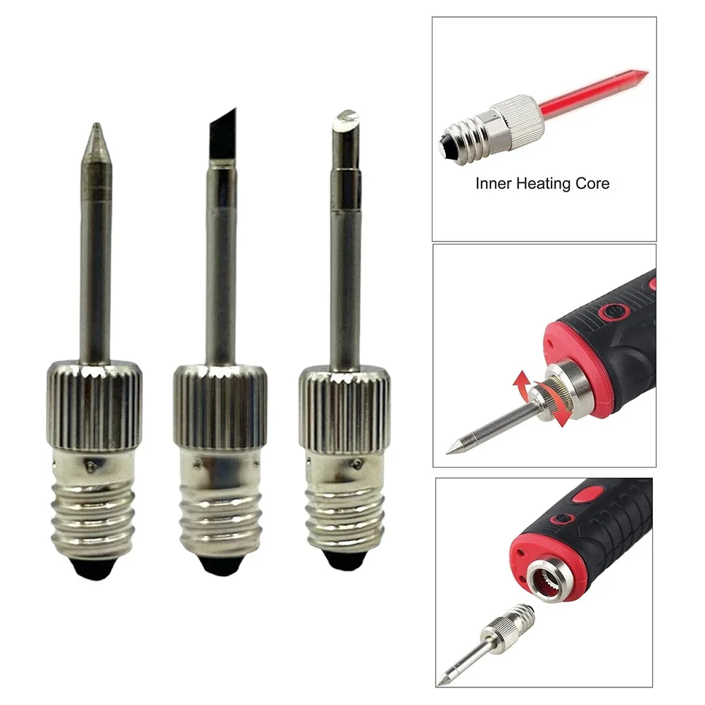 1set Soldering Iron Tip With E10 Interface Suitable For General Welding Applications Spot Wire And Drag Welding Wire Tinning