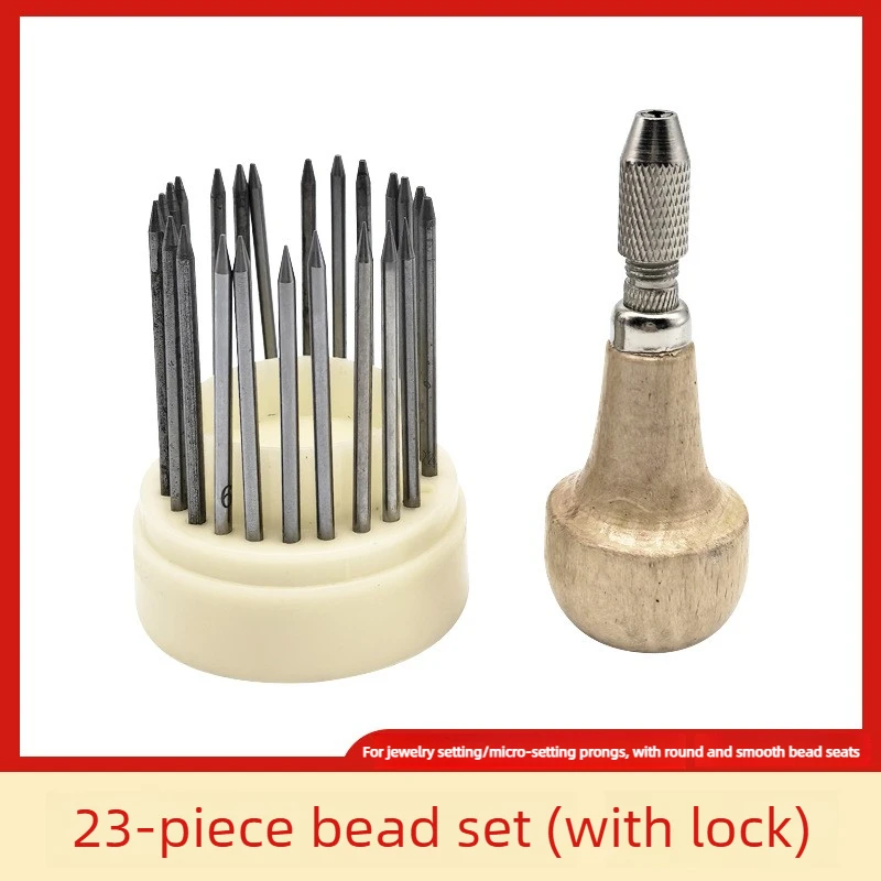 23Pcs Jewelry Setting Needle Kit - Suction Bead Needles & Thimbles for Gemstone Inlay, Diamond Setting & Fine Carving