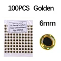 100pcs Golden 6mm