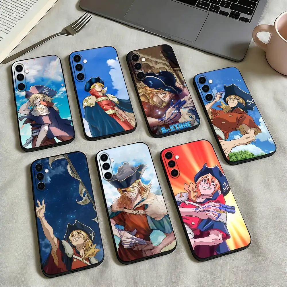 Dr.stone-e R-Ryusui Nanami Phone Case Black Silicone Soft For Samsung Galaxy A73,A72,A71,A70,A53,A52,A51