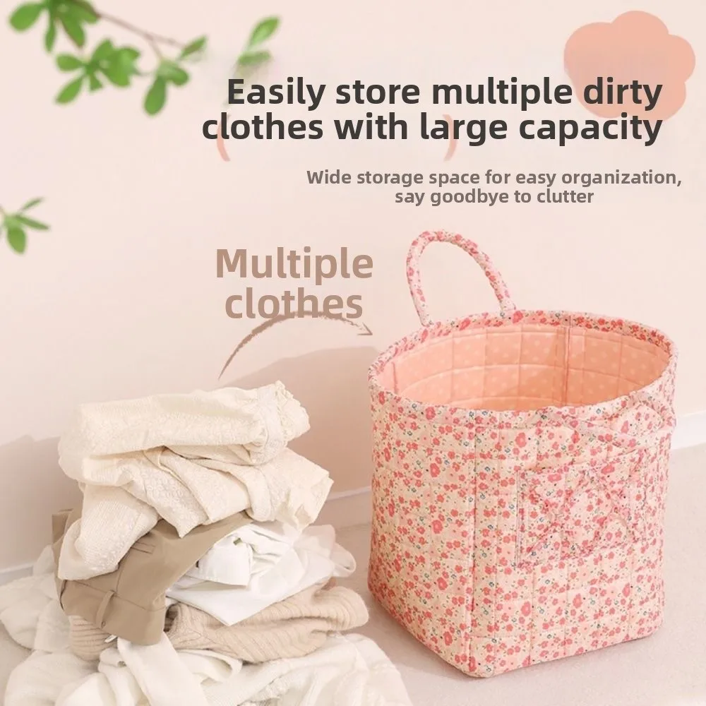 

Large Capacity Laundry Storage Basket Hand-held Folding Dirty Clothes Basket Easy Carry Handles Space Saving