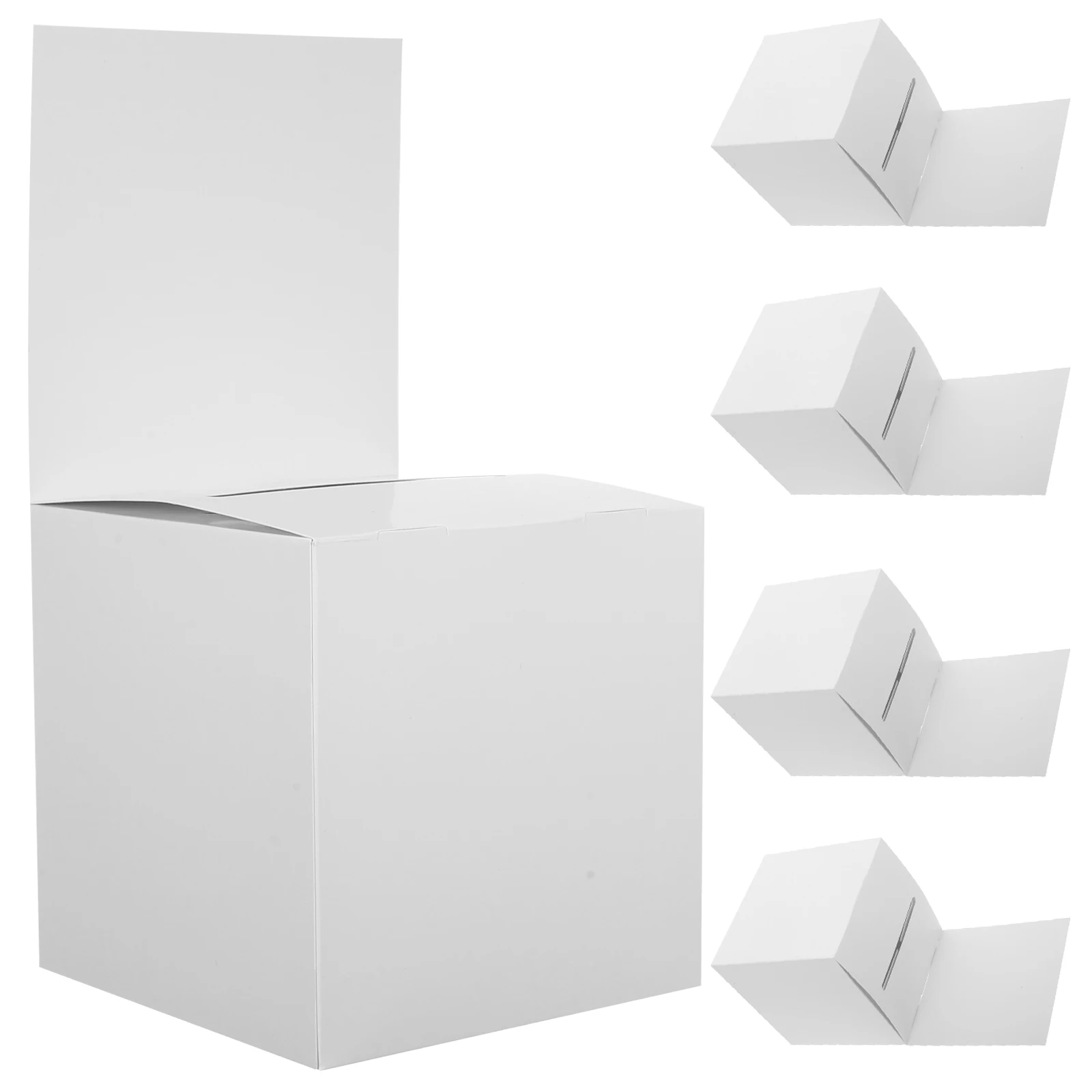 5 Stuks Witte Kaart Verzameldoos Opvouwbare Suggestie Donatie Stembus voor Kantoor School Vergaderruimte Gebruik Donatie Dozen