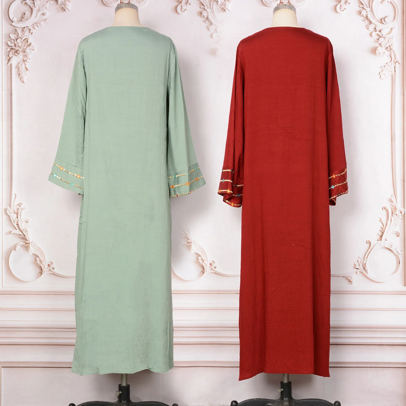 Robe Abaya musulmane africaine, broderie de fil et Appliques Robe caftan arabe marocain, vêtements islamiques pour soirée du Ramadan Eid