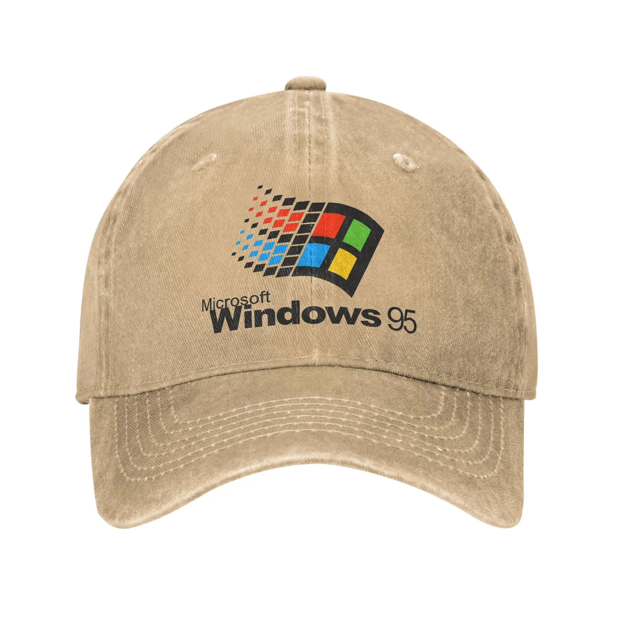 Windows 95  Washed Baseball Cap  y2k Cool Sun Hip Hop Hats Summer Unisex Men Running Hippie Snapback Cap