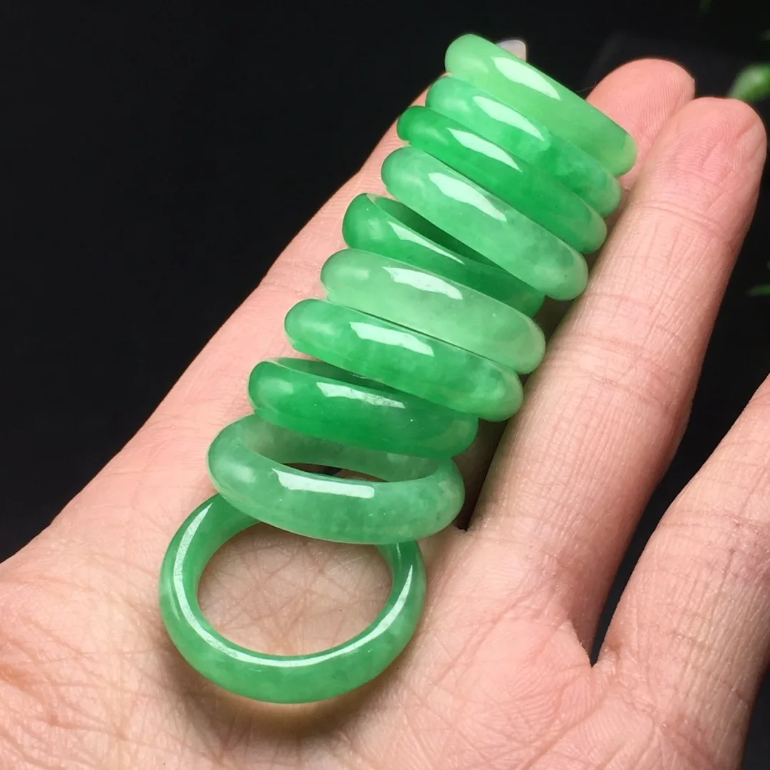 Grade A Myanmar Jadeite Rings Women Fine Jewelry Accessories Genuine Natural Burma Green Jade Ring For Girlfriend Mom Gifts