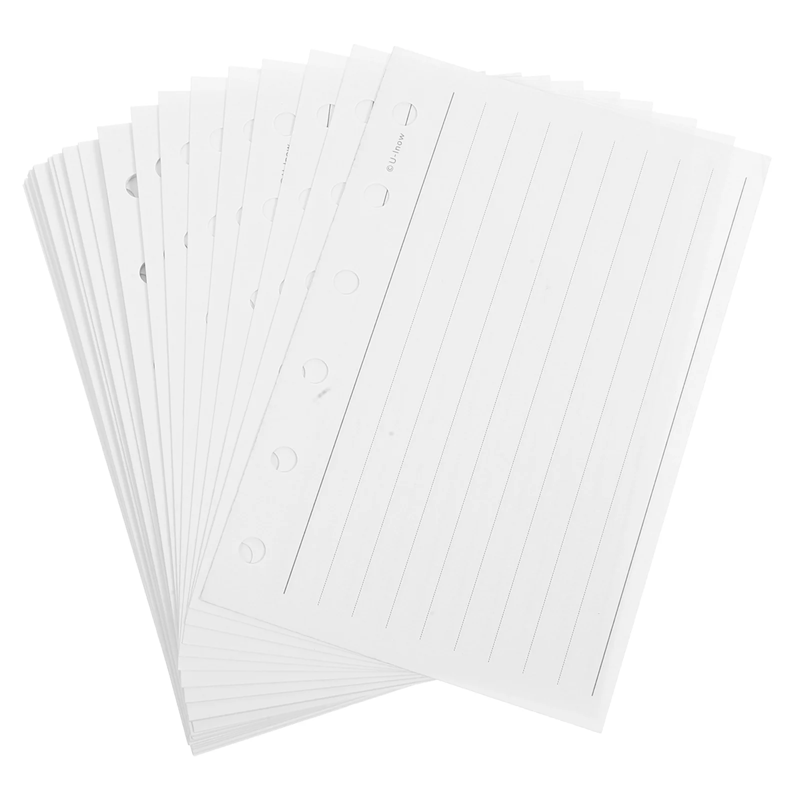 

A7 Refillable Notebook Paper Loose Leaf 6 Hole Punch White Lined Journal Planner Budget Binder Inserts Journal Refill