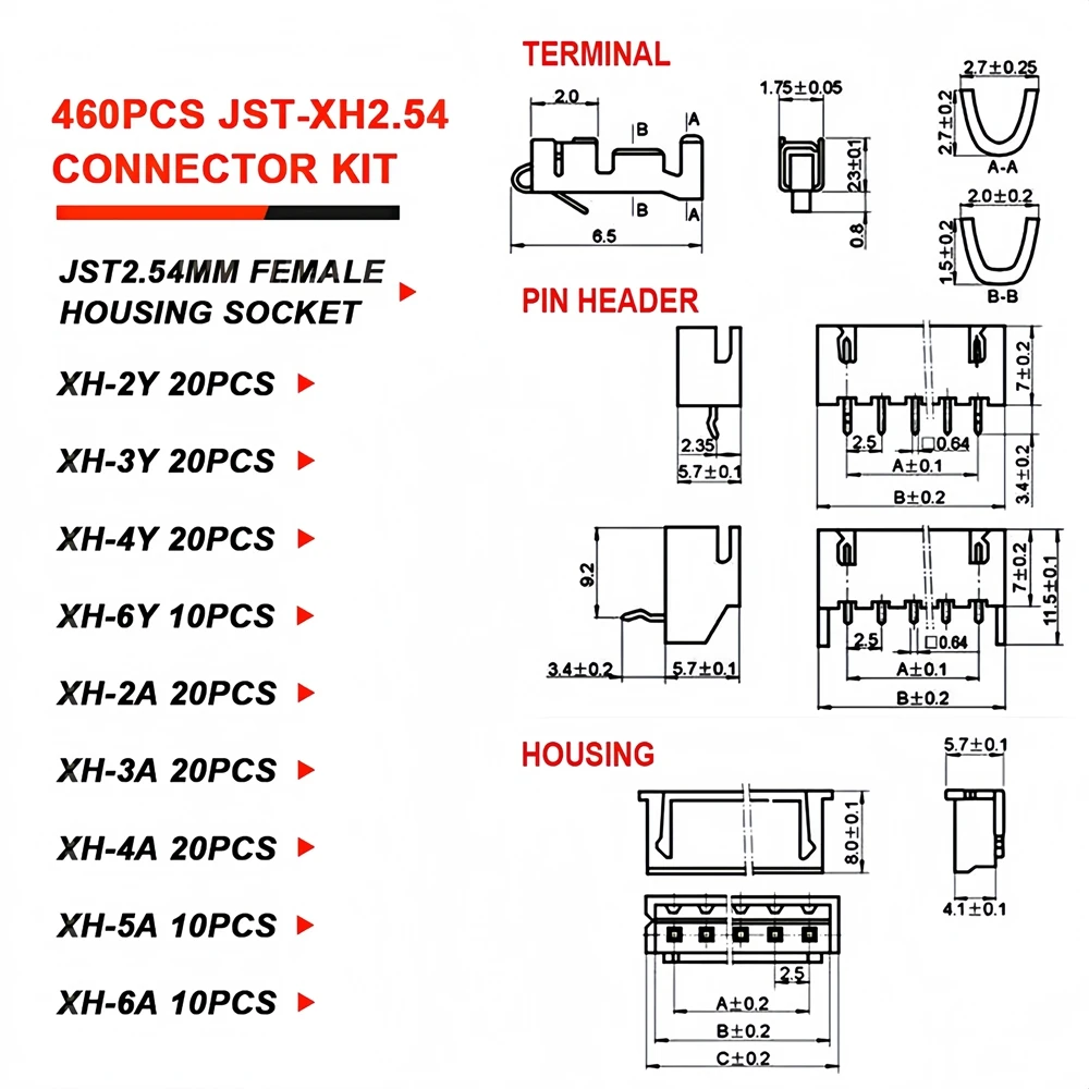 SH1.0 Connectors And Crimp Terminal Kit Compatible SH1.0 Connectors And Crimp Terminal Kit Compatible