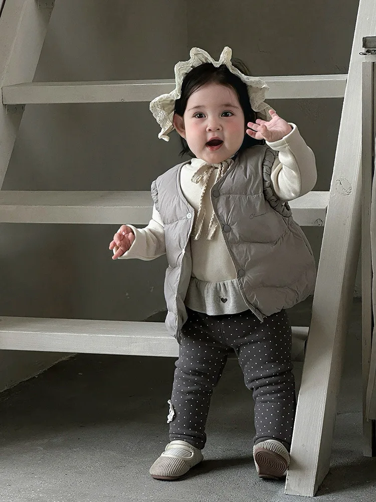 الرضع الخريف الشتاء خفيفة الوزن أسفل سترة للفتيات طفل أكمام سترة دافئة تنوعا سترة بلا أكمام للفتيات فئة #5