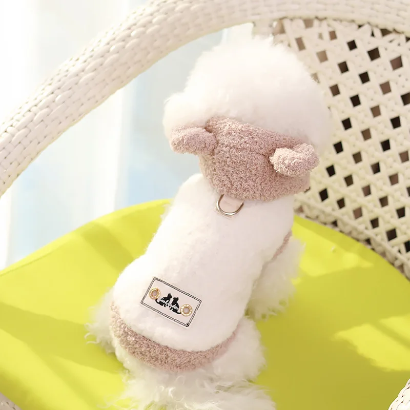 Pet Plush Bear Hat Coat Autumn/Winter Hoodie Sweatshirt Teddy Bear Yorkshire Small Dog Winter Coat Thick Coat Puppy Clothes view 4