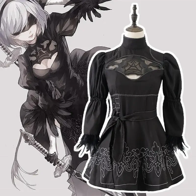 Nier Automaten Cosplay Kostuum Yorha 2B Pruik Sexy Outfit Games Pak Rollenspel Halloween Kostuums voor Vrouwen Party Fancy Dress MS506