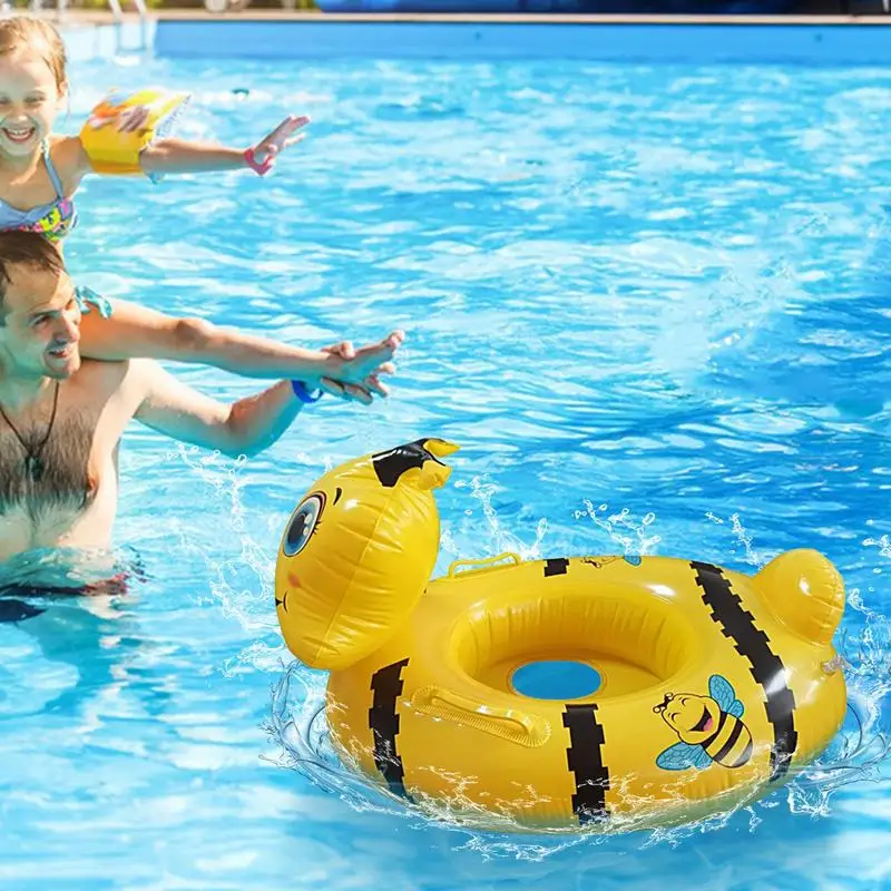 

Cartoon Bee Baby Swim Ring Inflatable Swimming Seat With Handle Kid Child Swimming Float Pool Beach Water Play Equipment