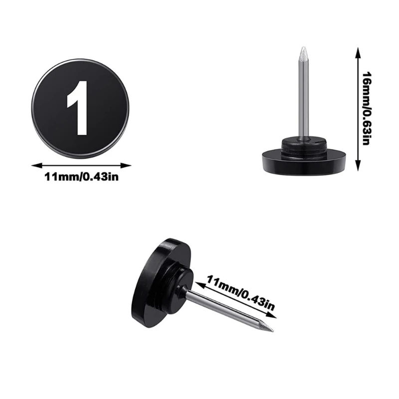 100Pcs Round Numbered Pushpins Map Pins Decorative Thumb Tacks for Office School Bulletin Boards Photo Wall Decoration