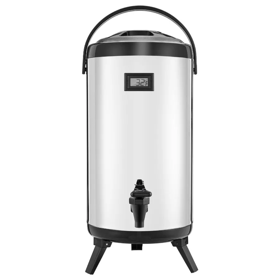 

Insulated Beverage Dispenser for Hot Cold Drinks 2.4 Gal Stainless Steel
