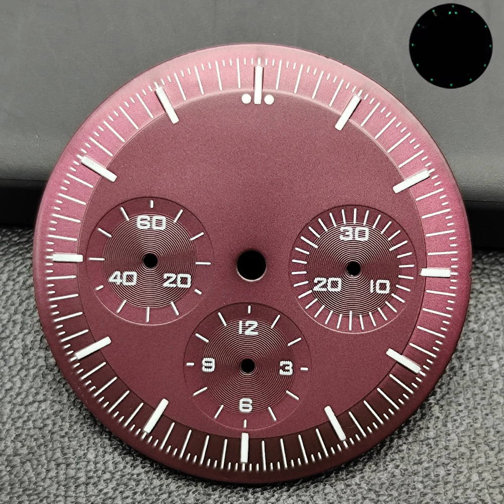 Luminous Quartz Watch Dial para VK63, Verde, Movimento