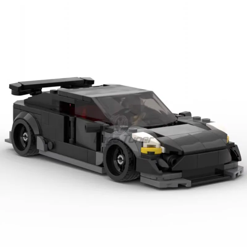 Hot City Vehicle Speed Champion Teslaed Model 3 Racer Building Blocks Brick Racing Super Technique Car Moc Creative Garage Toys