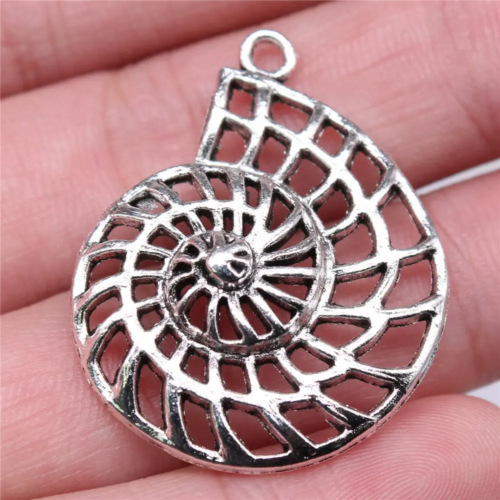 5pcs/lot 35x27mm Swirl Charms For Jewelry Making Antique Silver Color 1.38x1.06inch